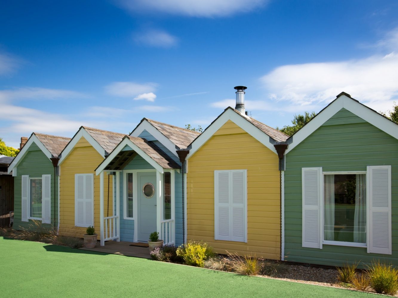 Beach hut accommodation at Bramley and Teal Holiday Cottages