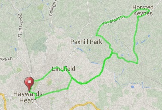 Map of Haywards Heath route