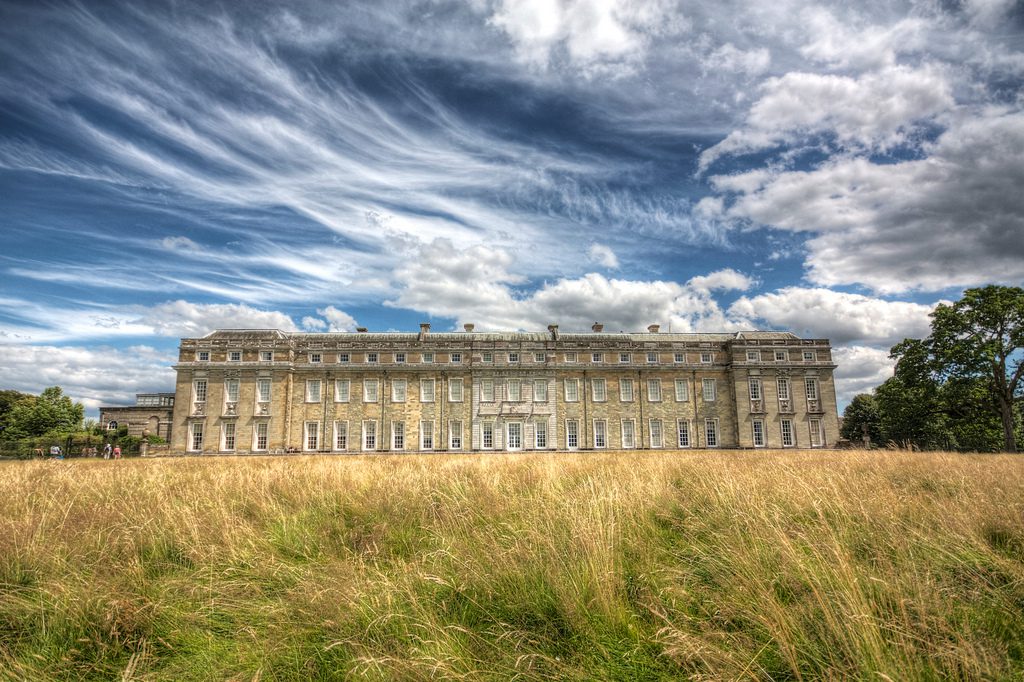 Petworth House on a cloudy day