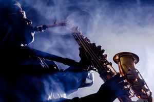 Saxophone player performing