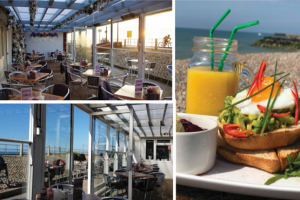A montage of the Carats Cafe Bar, views and food