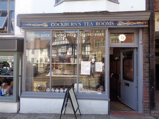Front of a Cockburn's Tearooms a traditional tea room and confectioners in Midhurst