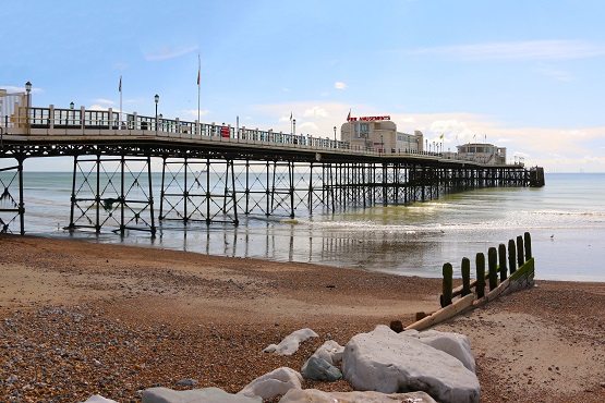 Worthing Pier at low tide