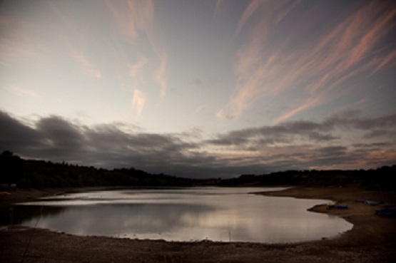 Ardingly Reservoir and skyscape at dusk