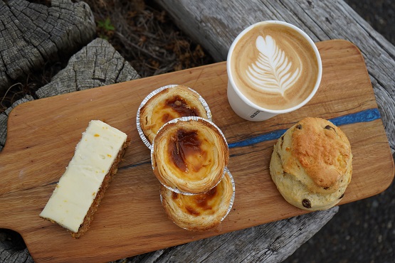 A selection of homemade cakes, snacks and coffee from Edge by the Sea, an independent coffee shop