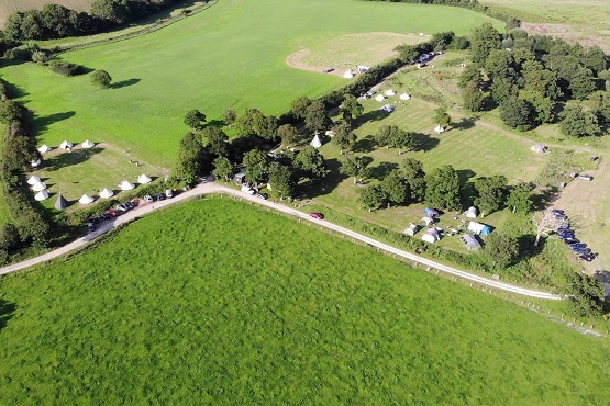 Aerial image of New Wharf Campsite in Steyning