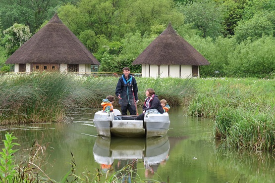 A family on a speed boat at Arundel Wetland Centre