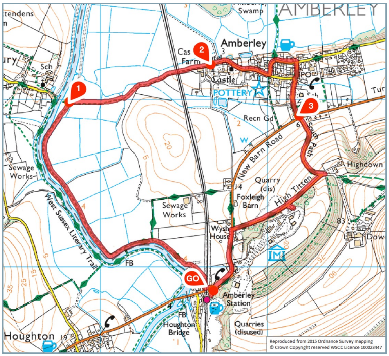 Amberley walking route map