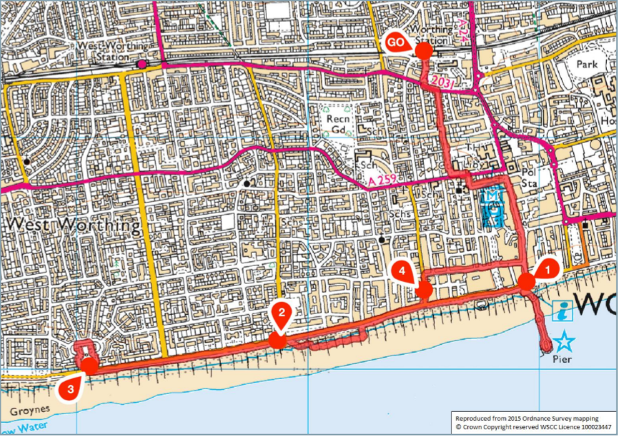 Worthing Sea Front map