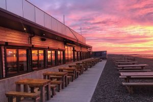 The beach Restaurant at sunset