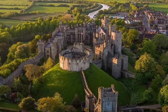 Arundel Castle drone image
