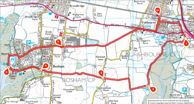 Fishbourne and Bosham map