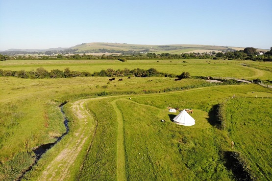 Satellite view of Kings Barn Camping in Steyning