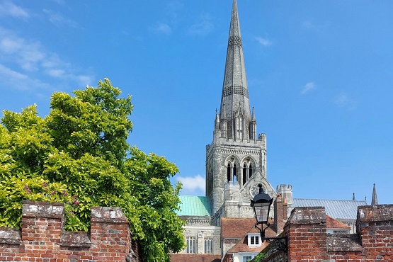Chichester cathedral in the distance