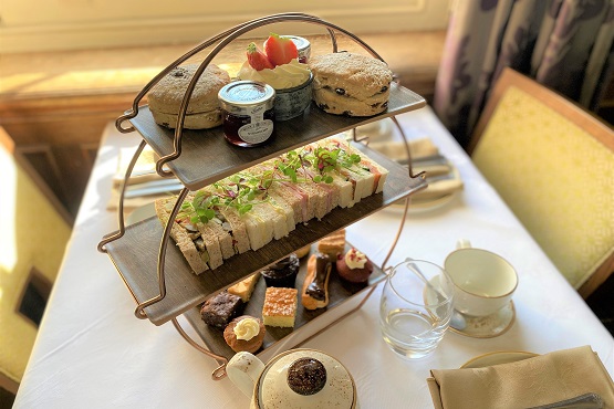 Afternoon tea platter at Avisford Park Hotel