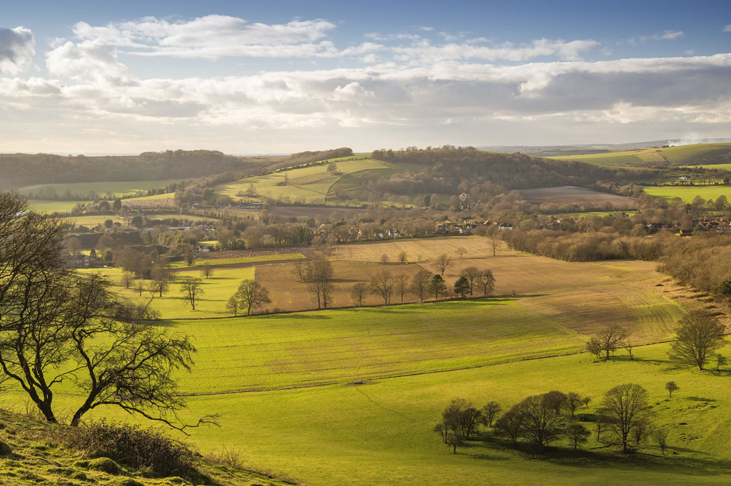 View of Findon Village from Cissbury Ring