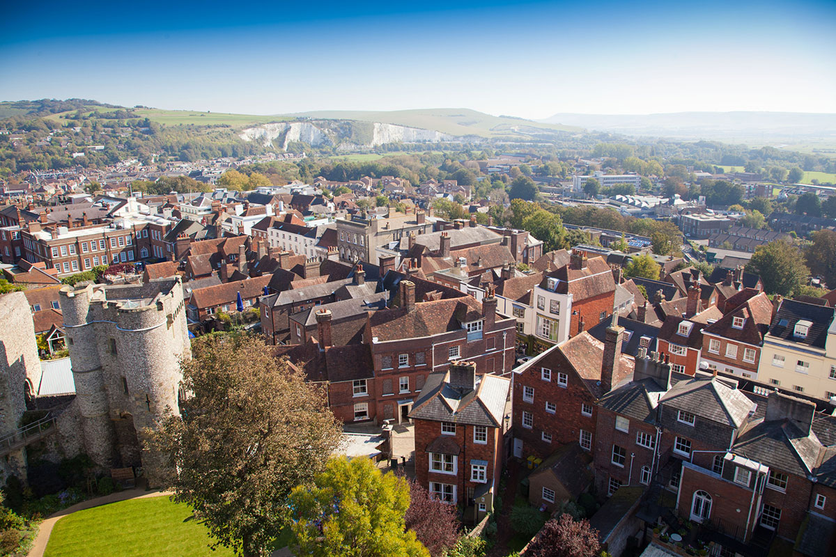 View across Lewes in East Sussex